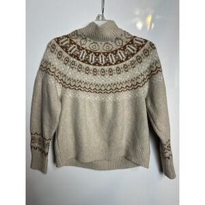 Cupcakes and Cashmere Women's Size Medium Fair Isle Mock Neck Sweater